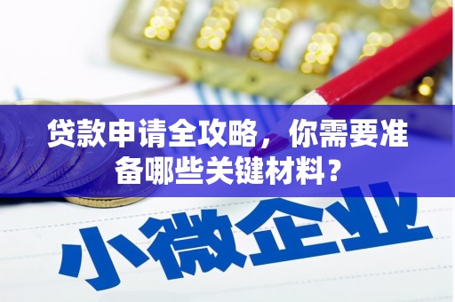 禄丰贷款申请全攻略，你需要准备哪些关键材料？
