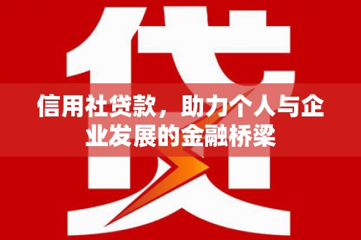 禄丰信用社贷款，助力个人与企业发展的金融桥梁