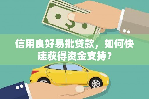禄丰信用良好易批贷款，如何快速获得资金支持？
