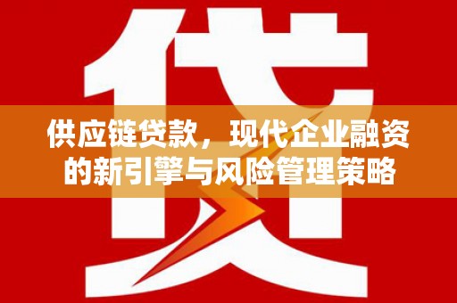 禄丰供应链贷款，现代企业融资的新引擎与风险管理策略