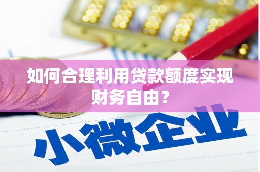 禄丰如何合理利用贷款额度实现财务自由？
