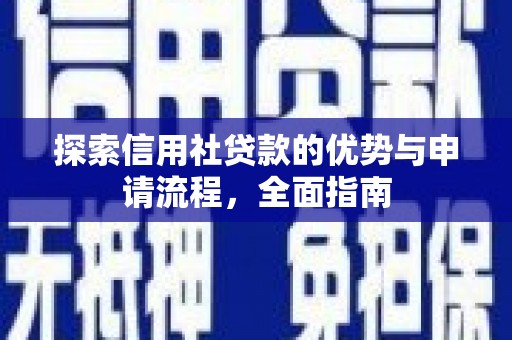 禄丰探索信用社贷款的优势与申请流程，全面指南