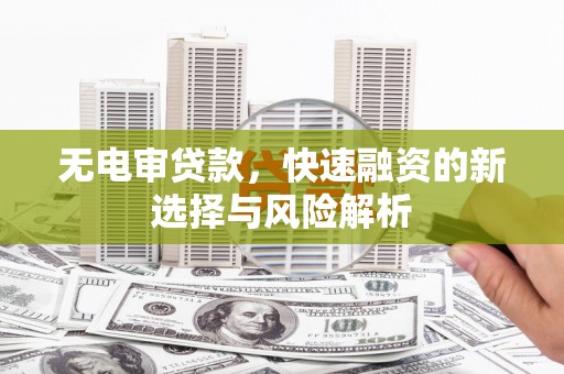 禄丰无电审贷款，快速融资的新选择与风险解析