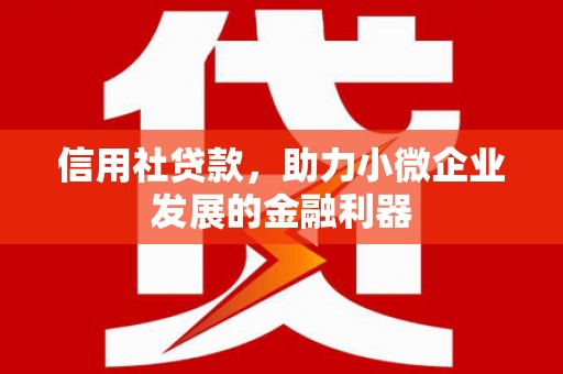 禄丰信用社贷款，助力小微企业发展的金融利器