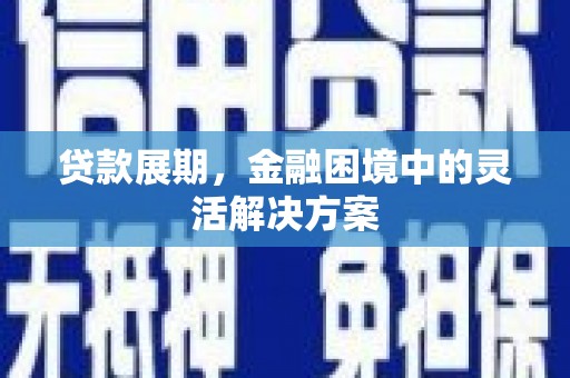 禄丰贷款展期，金融困境中的灵活解决方案