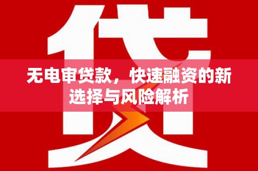禄丰无电审贷款，快速融资的新选择与风险解析