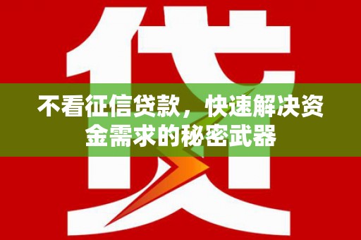 禄丰不看征信贷款，快速解决资金需求的秘密武器