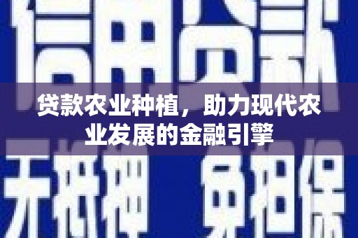禄丰贷款农业种植，助力现代农业发展的金融引擎