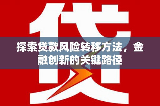 禄丰探索贷款风险转移方法，金融创新的关键路径