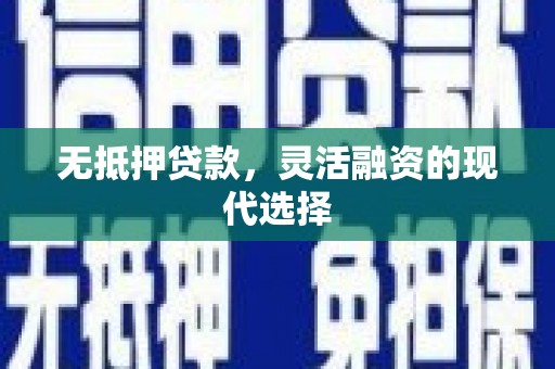 禄丰无抵押贷款，灵活融资的现代选择
