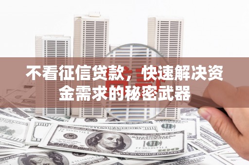 禄丰不看征信贷款，快速解决资金需求的秘密武器