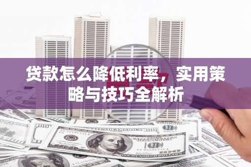 禄丰贷款怎么降低利率，实用策略与技巧全解析